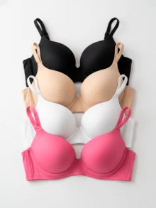 4-Piece Bra Kit With Padded Support In 3 Essential Colors + 1 Assorted Color, Reinforced - Multicolor - View 1