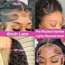 200% Density Curly Lace Front Wig 13x4 13x6 HD Lace Frontal Wigs Human Blended Wig - 5x5 Curly Wig Glueless Jerry Curly Deep Wave Brazilian Virgin Hair Lace Front Wigs Curly Water Wave Lace Front Wig For Women - Natural & Black - View 6