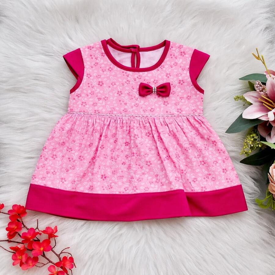 Vestido de bebê menina delicado 0 a 5 meses