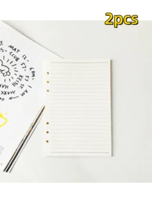 2/1pc A5/A6/A7 Loose Leaf Refill, 6-Hole Notebook, Includes 45 Sheets (90 Pages) Memo Paper, Grid Notebook Refill, Manual Refill, Loose Leaf Refill. Suitable For Student Note-Taking And Office Records. School Supplies - White - View 11