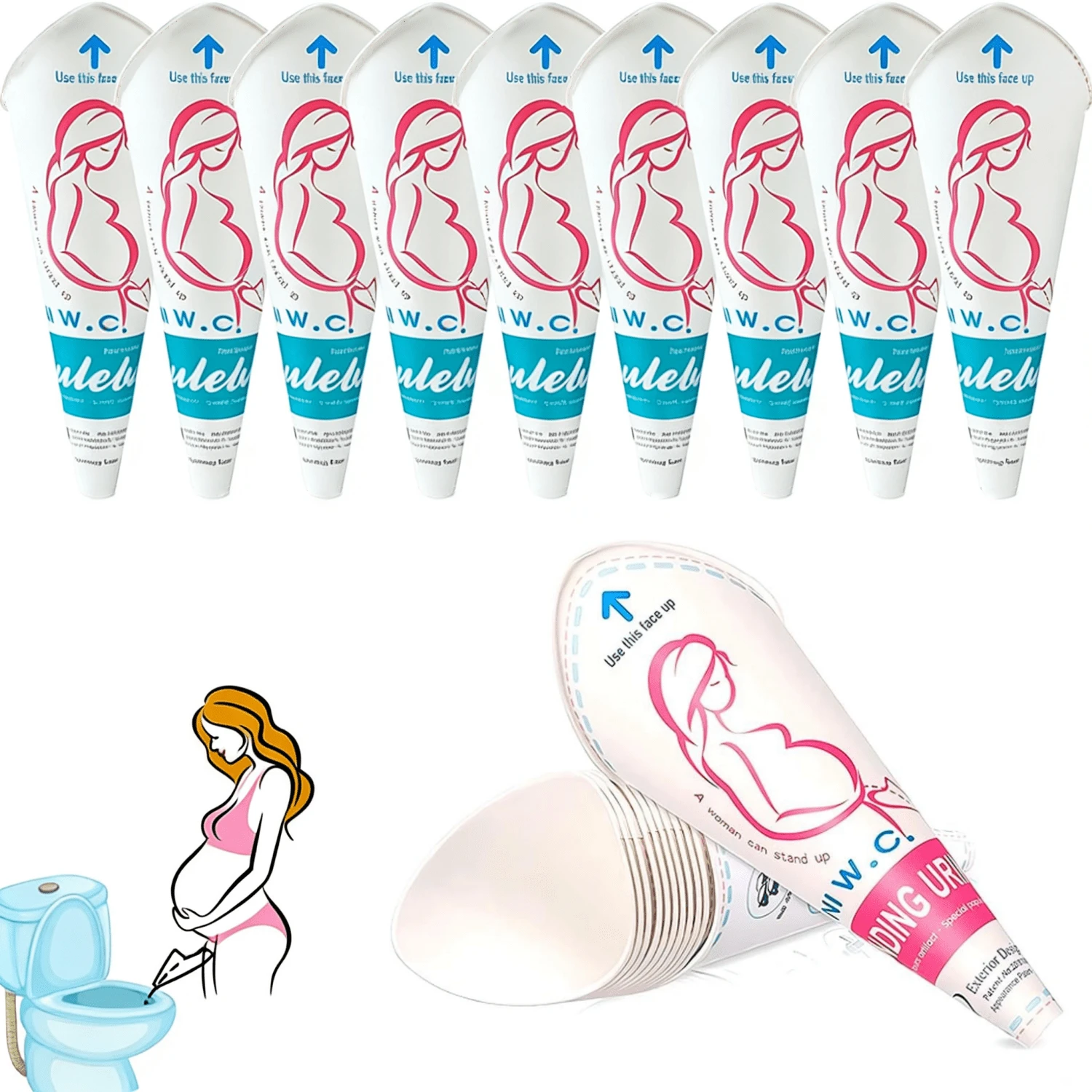 36pcs Disposable Female Urination Funnels, Pregnant Women Urinal Cup, Outdoor Travel Standing Urination Funnel, Suitable For Camping Travel, Female Disposable Urinal, Vertical Portable Urinal, Suitable For Travelers, Outdoor, Camping, Traffic Congestion Emergency Use., Camping Equipment, Camping Essentials - White - View 1