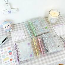 A7尺寸便携式透明活页夹，透明贴纸簿，照片收纳袋，相册，预算计划本，日记本，笔记本，办公用品，3D立体贴纸收藏册，贴纸相册，剪贴簿，PP材质，韩流照片卡册，大容量卡套，A7侧开式卡册，适用于明信片、照片、卡片、贴纸、账单、便条、返校用品、办公文件和收据收纳，婚礼季、母亲节的完美礼物 - 裝飾卡夾 - 查看 6