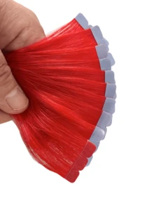 12-24英寸迷你胶带式真人发接发，直发，10片装，机器接发，Remy真人发，隐形胶带接发 - SRed - 查看 10