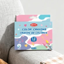 Crayones triangulares de 12 colores, de tamaño mediano, con colores vivos, excelente cobertura y menor propensión a romperse. Ideales para dibujos infantiles, proyectos artísticos en el hogar y la guardería, seguros y no tóxicos, con fácil aplicación del color. Adecuados para garabatear al aire creaciones dibujadas a mano, sirven como herramienta creativa para pintar. - Multicolor - Ver 1