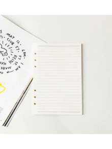 2/1pc A5/A6/A7 Loose Leaf Refill, 6-Hole Notebook, Includes 45 Sheets (90 Pages) Memo Paper, Grid Notebook Refill, Manual Refill, Loose Leaf Refill. Suitable For Student Note-Taking And Office Records. School Supplies - White - View 12