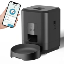 2.4G WiFi自动宠物喂食器，2升/67.64盎司智能宠物食品分配器，APP远程控制，USB充电，适用于定时喂食 - 2公升 - 查看 11