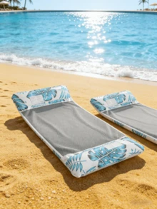 2件装成人吊床式多功能充气游泳池漂浮垫，加厚PVC防水漂浮躺椅，树叶印花设计 - 彩色 - 查看 13