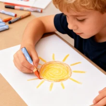 Crayones triangulares de 12 colores, de tamaño mediano, con colores vivos, excelente cobertura y menor propensión a romperse. Ideales para dibujos infantiles, proyectos artísticos en el hogar y la guardería, seguros y no tóxicos, con fácil aplicación del color. Adecuados para garabatear al aire creaciones dibujadas a mano, sirven como herramienta creativa para pintar. - Multicolor - Ver 7