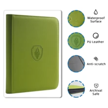 160 Card Capacity | 3" X 4" Card Binder | Double-Sided 4-Pocket Album 20 Pages | PU Leather Zipper Portfolio Suitable For TCG/MTG/Sports Cards - Multicolor - View 5