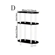 亚克力椭圆边桌，2/3层小型立式茶几，窄边桌，客厅边桌，沙发桌，沙发旁，客厅和卧室床头柜，易于组装，节省空间 - 彩色 - 查看 6