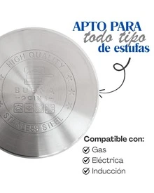 Juego de Ollas de Acero Inoxidable 8 Piezas Premium | Cocina Saludable | Fondo Multicapas | Apto con Agarraderas de Silicona con Agarraderas de Silicona - Azul - Ver 5