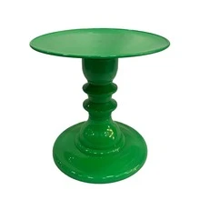 Mosaic Plate With Turned Base, 19.5 X 22 Cm, Decorative, ABS Plastic - Lime Green - View 2