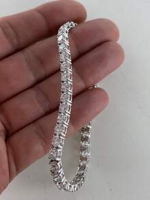 Luxurious Moissanite Tennis Bracelet - 15.5-19 Carat Lab-Grown Diamond, 925 Sterling Silvery, VVS1 Round Cut, Perfect For Daily Wear & Gifting - Tennis Chain - View 5