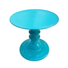 Mosaic Plate With Turned Base, 19.5 X 22 Cm, Decorative, ABS Plastic - Cadet Blue - View 4