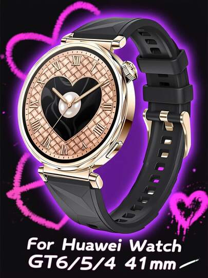 适用于华为 Watch GT6 / GT5 / GT4 41mm / GT5 Pro 42mm / Garmin Venu 3S / Forerunner 265S / Fossil 女士 Gen 6 的 18mm 柔软冰晶硅胶替换表带