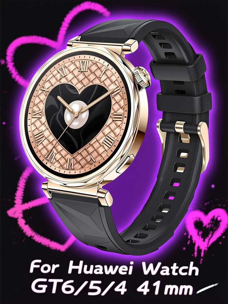 适用于华为 Watch GT6 / GT5 / GT4 41mm / GT5 Pro 42mm / Garmin Venu 3S / Forerunner 265S / Fossil 女士 Gen 6 的 18mm 柔软冰晶硅胶替换表带