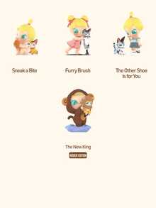 Pop Mart Labubu POPMART Molly & Tobby Series Blind Box Figurine, 12 figurine obișnuite + 1 secretă, drăguțe modele de viață cotidiană și prietenie cu pisici însoțitoare, expresii ciudate, jucărie de colecție pentru fanii POPMART, iubitori de pisici, cadou perfect pentru prieteni și iubiți - Multicolor - Vizualizare 5