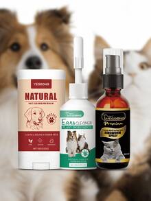 宠物眼耳皮肤护理套装 - 温和清洁眼部分泌物，预防耳螨，缓解瘙痒，修复皮肤，必备美容用品 - 彩色 - 查看 10
