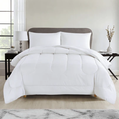 1 Pieza Inserto de edredón King 218x218cm relleno alternativo de pluma suave y transpirable edredón cálido de invierno blanco