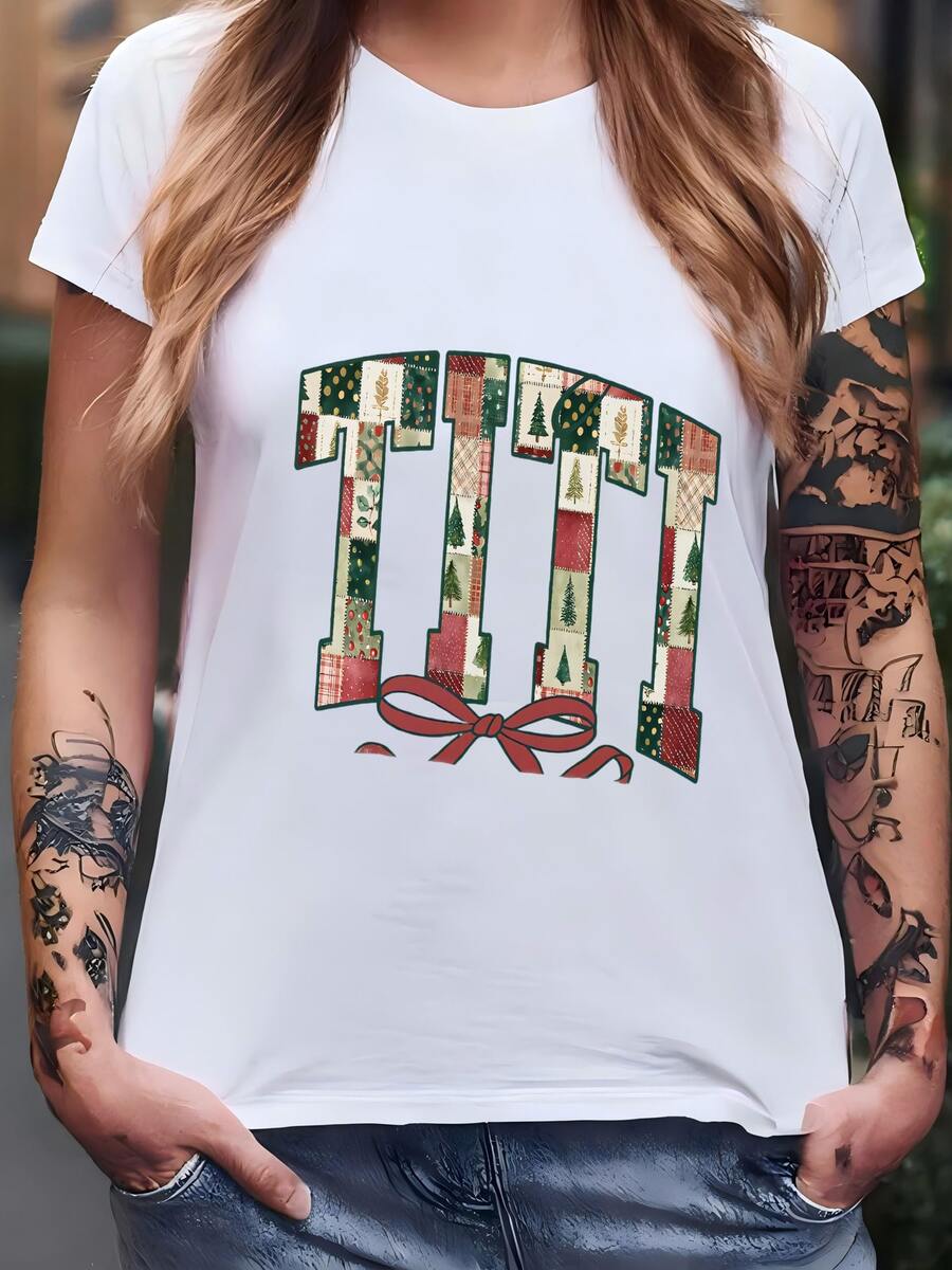 Womens Shirt, Christmas Aunt Shirt, Sister Tshirt, New Auntie Tee, Santa Xmas Gifts T-shirt - Blanco - Ver 1