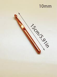 1支/3支装大号铝制钩针，包含15毫米/12毫米/10毫米粗毛线专用巨型钩针，专为手工编织毛毯而设计。 - 彩色 - 查看 5