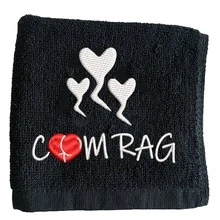 1条450克纯棉刺绣字母趣味面巾，适合送给男友、蜜月礼物、成人幽默礼物，也适合感恩节、圣诞节、情人节、伴侣生日、结婚纪念日、交换礼物、恶搞礼物等场合，尺寸30*30厘米 - 黑與白 - 查看 7