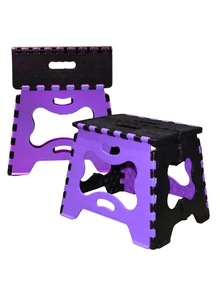 Banco Plegable Pequeño Portatil Plastico Banquito 1 Pza Acabado de la estructura Mate - Morado - Ver 4