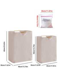 Giỏ đựng quần áo bẩn gấp gọn, giỏ vải dung tích lớn có tay cầm bằng gỗ, lý tưởng cho gia đình và ký túc xá, hoàn hảo để sắp xếp quần áo bẩn, chăn ga gối đệm, đồ chơi, tạo thêm nét tối giản và thời trang cho không gian sống. Phù hợp cho chủ nhà, người thuê nhà, sinh viên đại học, tuyệt vời để lưu trữ và sắp xếp đồ đạc trong phòng ngủ, phòng tắm, ký túc xá. Tay cầm di động, thiết kế gấp gọn giúp tiết kiệm không gian. - Nhiều màu - Xem 11