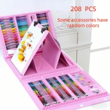 208支/168支/150支/42支水彩笔套装，返校用品，学生礼物，美术工具，水彩笔套装，学生艺术家的理想礼物（部分配件颜色随机发送）