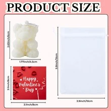 2/6 Sets Rose Bear Candles Gift Set With Cards And Sheer Drawstring Bags, Romantic Table Decor And Birthday Gift Idea, Anniversary Gift, Home Decor, Gift For Special Occasions, Keepsake Display Piece - White - View 6