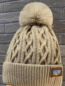 1pc Women's Thick Warm Wool Hat, Women's Winter Wool Pom Pom Knit Hat, Multi-Functional Thick Cold-Proof Hat - Fleece-lined and Thickened - Pink - View 21