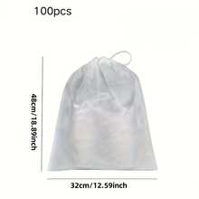 20/100个装无纺布抽绳鞋袋，便携旅行防尘防潮鞋套，节省空间悬挂式鞋子收纳袋，适用于居家、旅行，透明可视鞋子防潮包装收纳袋 - 白色 - 查看 11