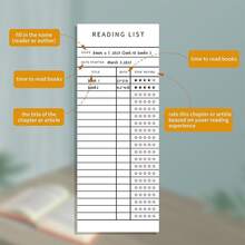 10pcs Reading List Bookmark Library Card Reading List Bookmark Book Tracking Notepad - Multicolor - View 3