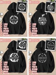 Customized Women's Sweatshirt For Autumn - Customize Your Text/Family/Friends/Couples/Christmas/Halloween/Lucky Number - Family, Pets, Friends - Any Design Possible/Fleece Kangaroo Pocket With Drawstring