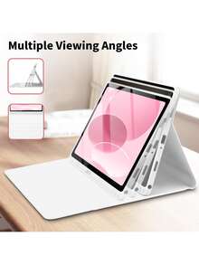 Keyboard Case With Mouse For Samsung Galaxy Tab And IPad, Redm IPad SE, Detachable Wireless Bluetooth Keyboard (150mAh) And Mouse Pen Slot (Butterfly Design) - White - View 5