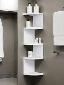 1件装多层木质壁挂式储物架，创意悬浮式壁挂置物架，波西米亚风格木质转角书架，易于安装，四季皆宜，精美礼品，家居装饰，卧室装饰，墙面装饰，适用于卧室、客厅、浴室、家庭、办公室 - 彩色 - 查看 2