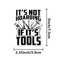 1张趣味工具箱贴纸 | 趣味木工/机械师工具箱贴纸，防水贴纸，PVC材质，易于粘贴和移除，适用于汽车保险杠、笔记本电脑、水瓶等 - 一次性使用，形状不规则，兼容塑料表面，背面带粘胶 - 彩色 - 查看 4