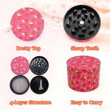 The Luxe Grinder | 2 Inch Cute Pink Strawberry, Cherry & Leopard Print | Chic Zinc Alloy For Her,  Accessories, Gift For Smokers - 直徑 50毫米 - 查看 10