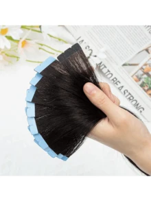 Mini Tape In Hair Extensions Human Hair Ingle Side PU Tape Human Hair Extensions Blonde Light Colour 10pcs/Pack - S1B - View 14