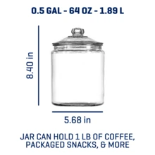 Anchor Hocking Heritage Hill Glass Jar With Lid, 1/2 Gallon - Đơn - Xem 5