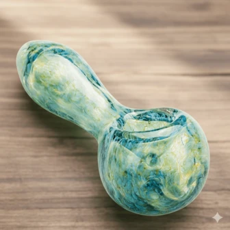 3" Collectible Green And Blue Design Glass Hand Pipe | Unique Zig Zag Design - Mini Handheld Decor | Thick Durable Glassware, Smooth Polished Finish | Portable Travel Accessory, Elegant Pastel Art Decor | Daily Use Small Ornament, Gift For Green And Blue Design Lovers | Calming Aesthetic, Eye-Catching Home Accent