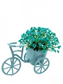 1pc Plastic Mini Bicycle Basket Desktop Decor, Artificial Potted Plant, Fake Greenery, Home Decor, Back To School Supplies, Valentine's Day Decor, New Year Gift, Valentine's Day Gift, Gift For Girlfriend, Artificial Potted Plant, Artificial Flower - Multicolor - View 10