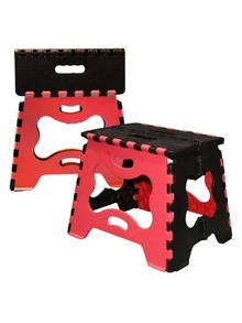 Banco Plegable Pequeño Portatil Plastico Banquito 1 Pza Acabado de la estructura Mate - Rojo - Ver 2