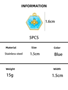 3个/5个不锈钢滴油蝴蝶吊坠，DIY手链项链耳环饰品配件 - Bee - 查看 15