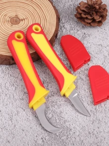 Peeling Knife Electrician Knife Insulated Cable Stripping Snips Straight Curved Hook Fixed Blade Wire Stripper Peeling Hand TooL - Black - View 7