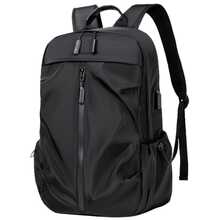 Men's Waterproof College Backpack For Notebook - 黑色 - 查看 9