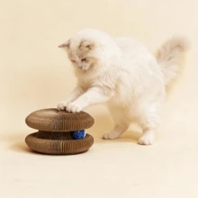 1PC Ball-Attached Cat Scratcher, Accordion-Style Scratcher, Interactive Fun Scratcher, Foldable, Designed For Indoor Cats. - one-size - View 4
