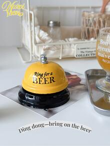 1pc Cartoon Metal Handheld Service Bell In Yellow/Pink/Coffee Color For Restaurant, Reception, Pet Training, Game, Teacher, Lunch, Bar Or Hotel Best Gifts Birthday Graduation