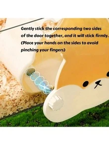 1pc Transparent Hamster Habitat, Cartoon Magnetic Cage With Bear & Flower Branch Design, Suitable For All Seasons, Comfortable Hamster Hideaway, Durable Material, Small Pet Supplies - Multicolor - View 18