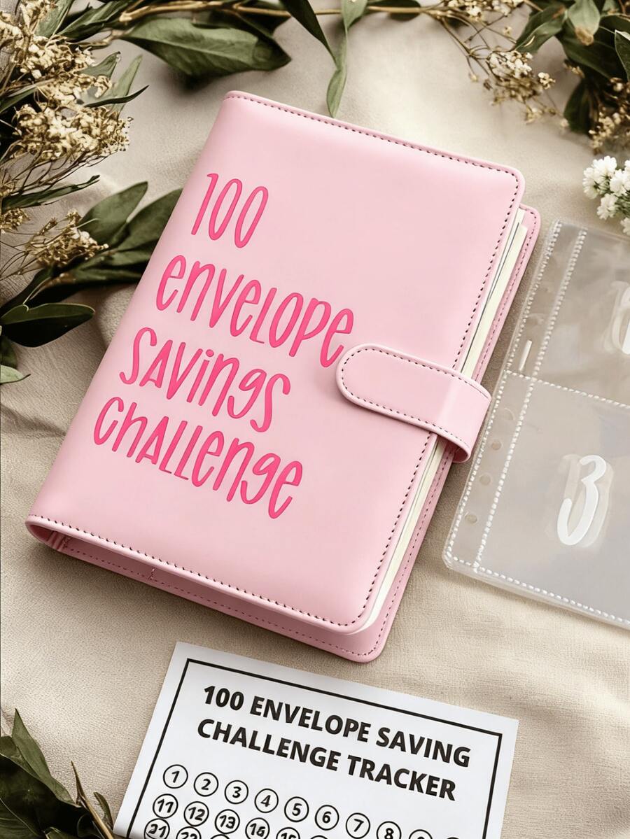 100 Envelopes Money Saving Challenge Binder, Money Saving Challenge Budget Binder With 100 Cash Envelopes, Money Saving Binder With Pre-Numbered Pockets, Easy And Fun Way To Save $5,050, Suitable For Valentine's Day, Ramadan, Back To School, Christmas, Birthdays, Graduations, And Other Occasions